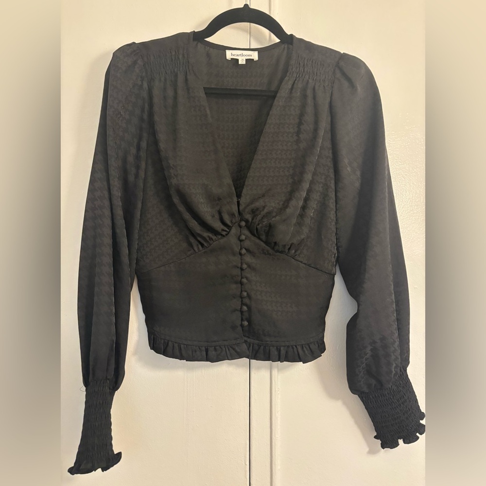 Heartloom Black Silk Style Blouse